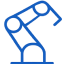 Icon showing AI-powered process automation and RPA bots for workflow optimization