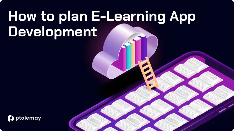 eLearning app development process illustration with cost breakdown and feature planning