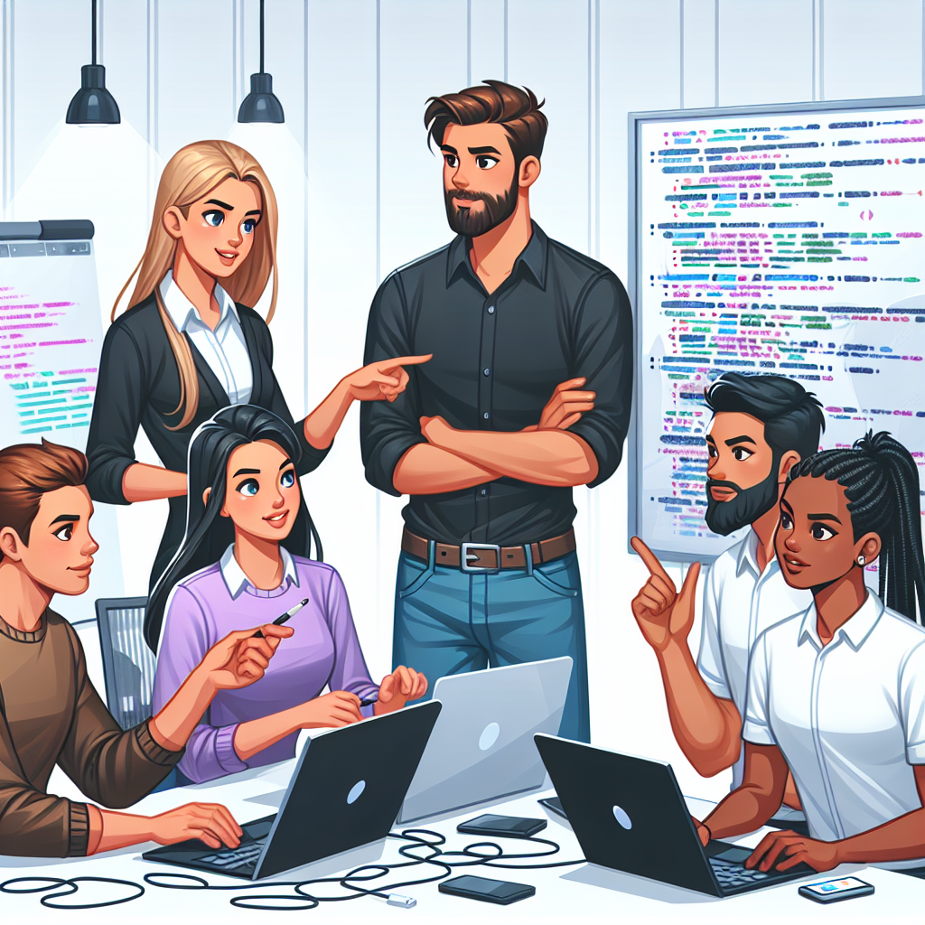 agile development team collaborating on mobile app project