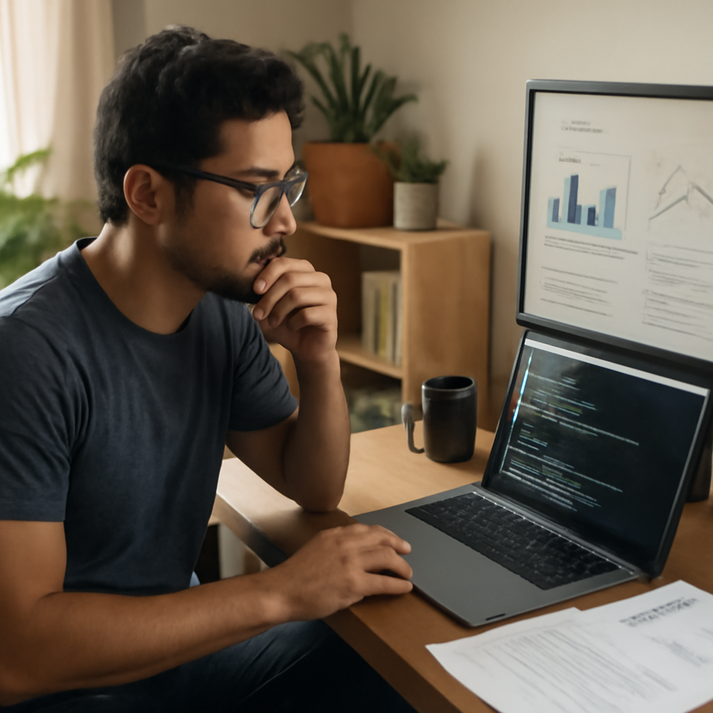 developer researching Flutter app market trends and challenges