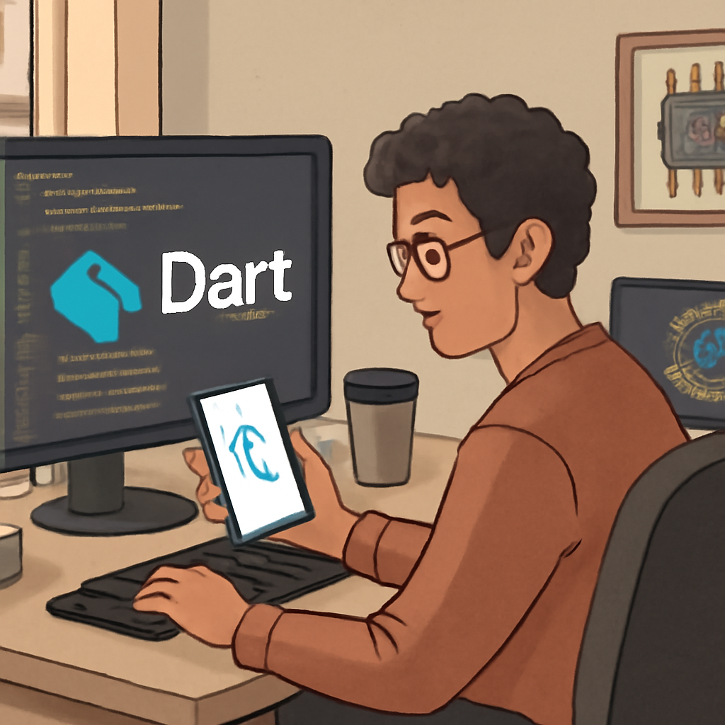 developer using Dart with Flutter for cross-platform app development