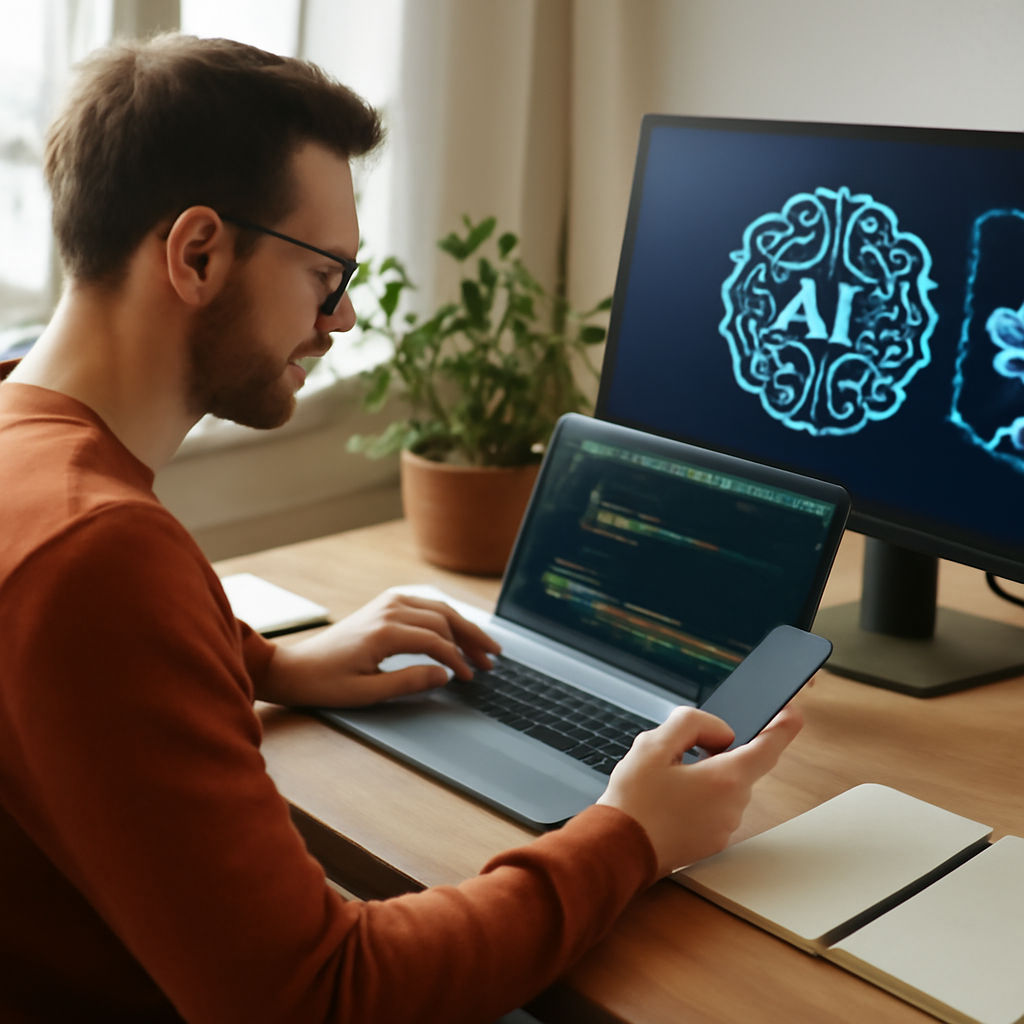 modern AI app development technology concepts
