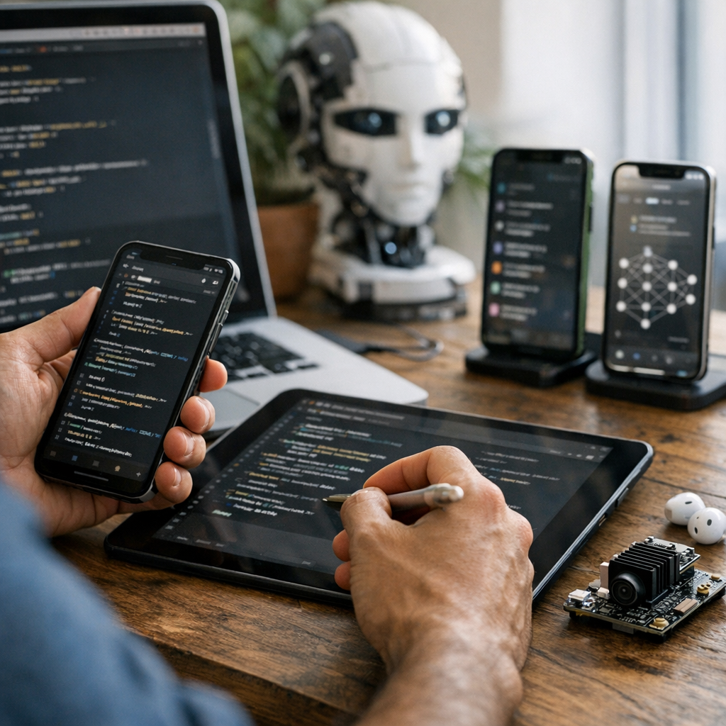 developer using cross-platform tools for mobile app development