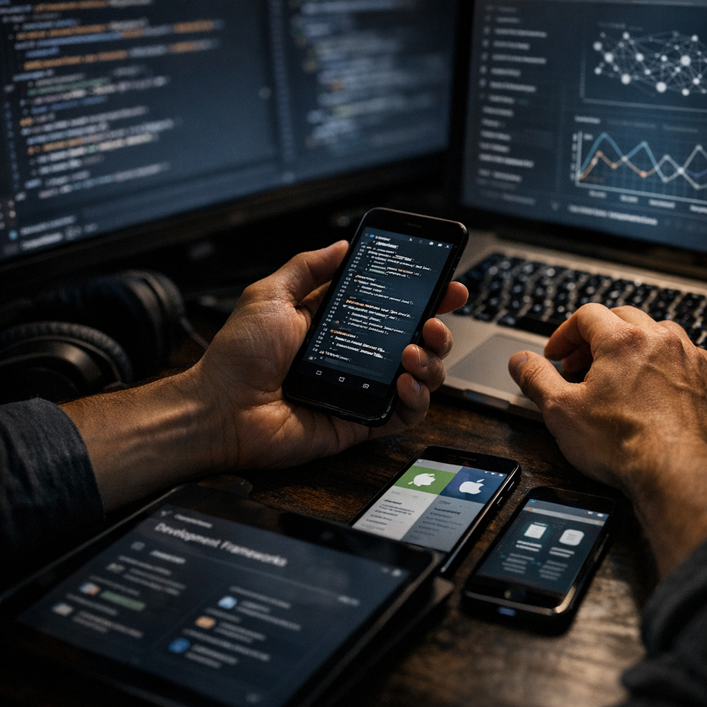 developer evaluating cross-platform frameworks for mobile apps