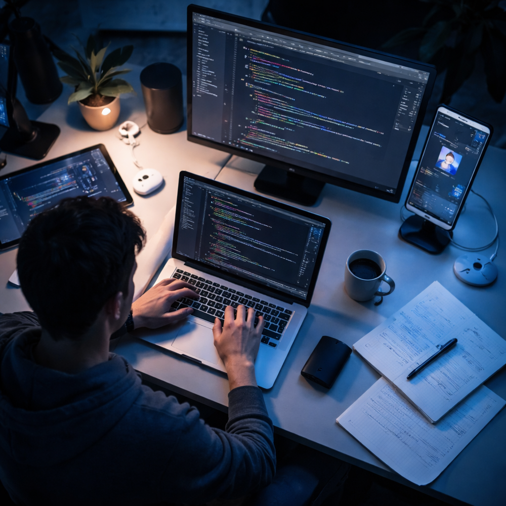 developer coding native iOS app using Swift