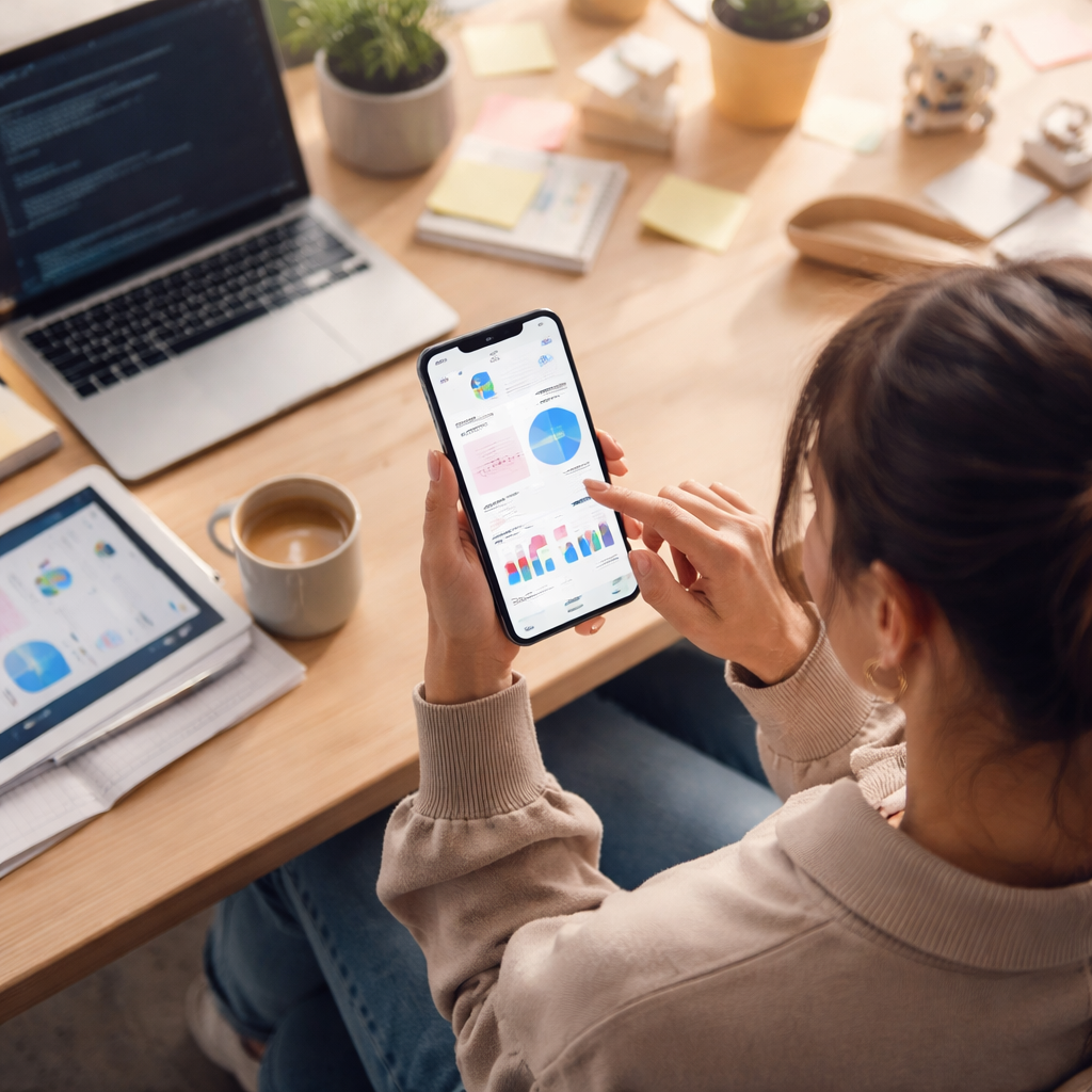 user interacting with a native mobile app with an intuitive design