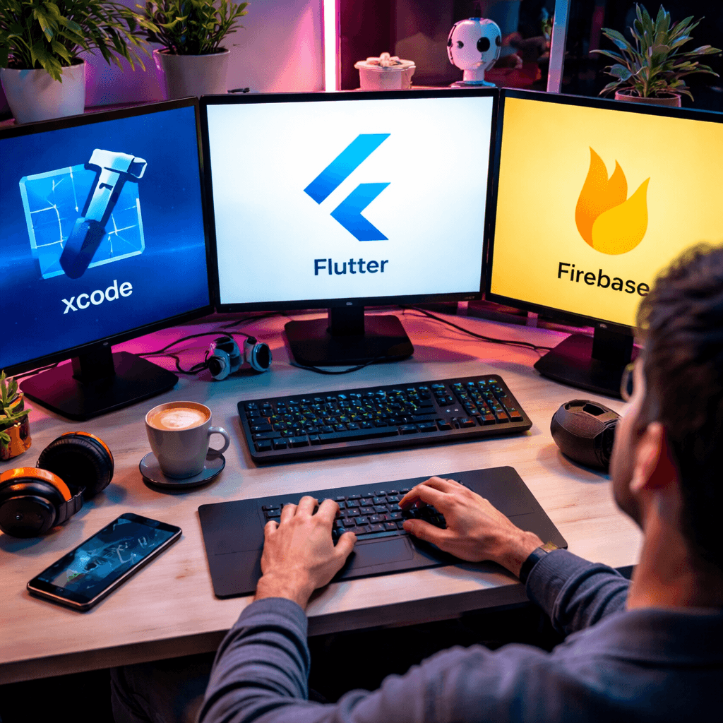 comparison of mobile app development tools Xcode Flutter Firebase
